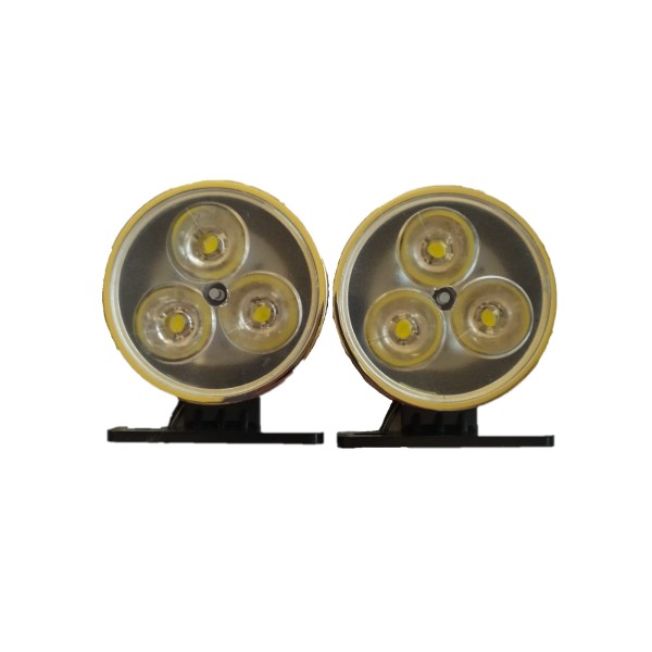 Daytime running lights, DRL, daylights, led projectors, 3 led, set of 2 pieces, silver color, set of 2 pieces